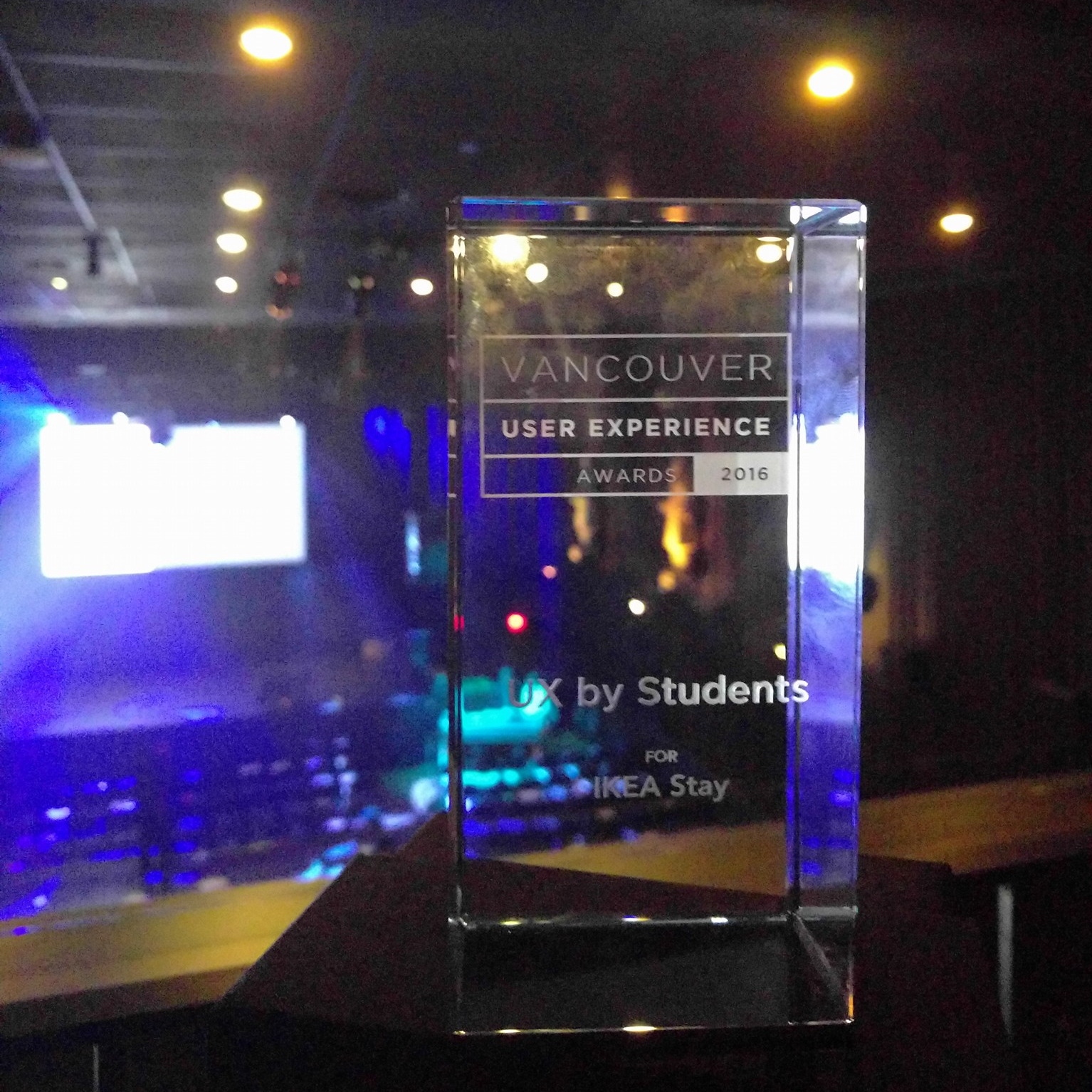 UX by Students award - Vancouver UX Awards 2016. Picture credit: Edward Chen